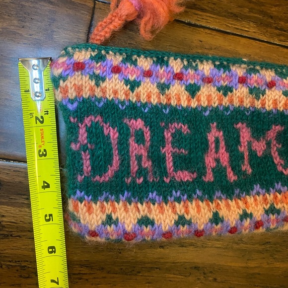 Lucette Collection French Knot zip pouch 100% wool Dream rainbow zip bag - Picture 8 of 8